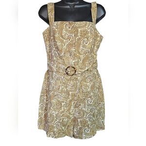 House of Harlow paisly printed belted romper